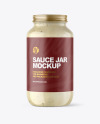 Clear Glass Jar with Tar Tar Sauce Mockup