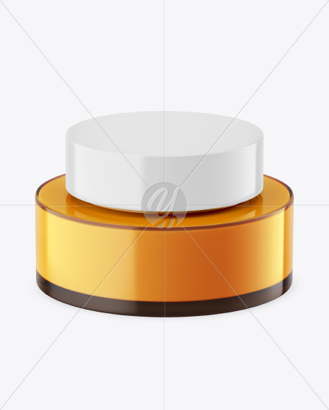 Amber Glass Cosmetic Jar Mockup