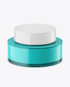 Blue Glass Cosmetic Jar Mockup