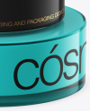 Blue Glass Cosmetic Jar Mockup