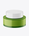 Green Glass Cosmetic Jar Mockup