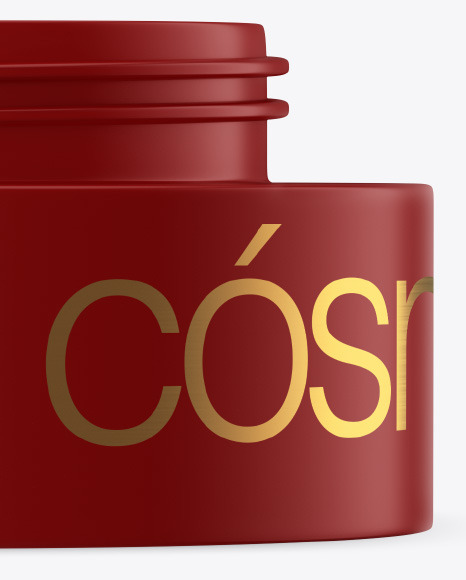 Opened Matte Cosmetic Jar Mockup