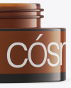 Dark Amber Glass Cosmetic Jar Mockup