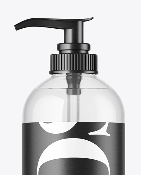 Clear Cosmetic Bottle w/ Pump Mockup