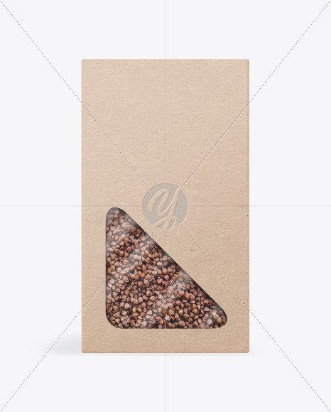 Kraft Paper Box with Buckwheat Mockup
