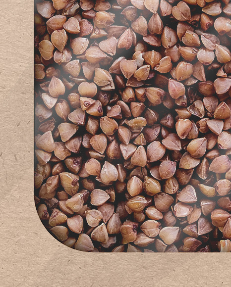 Kraft Paper Box with Buckwheat Mockup