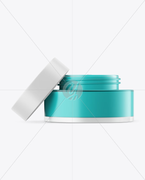 Opened Frosted Glass Cosmetic Jar Mockup