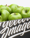 Crate with Green Apples Mockup