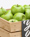 Crate with Green Apples Mockup