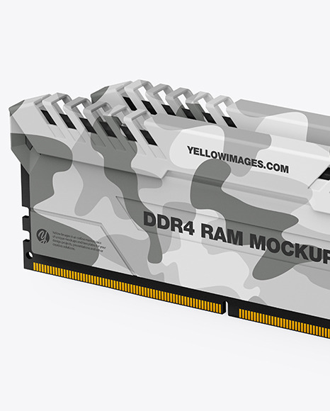 Two Modules of DDR4 RAM Mockup