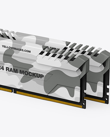 Two Modules of DDR4 RAM Mockup