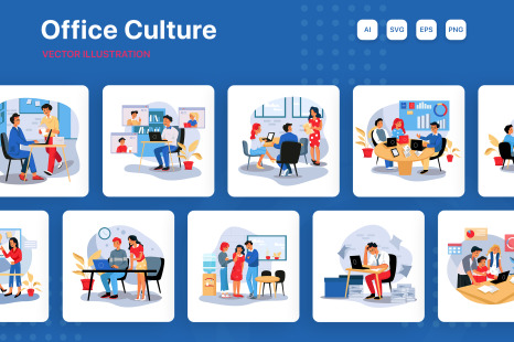 M187_Office Culture Illustrations - Financial analysis