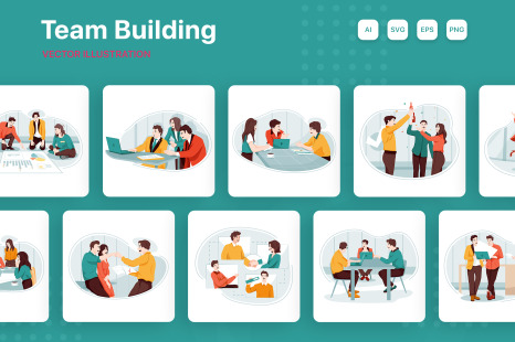 M228_Team Building Illustrations - Investment growth