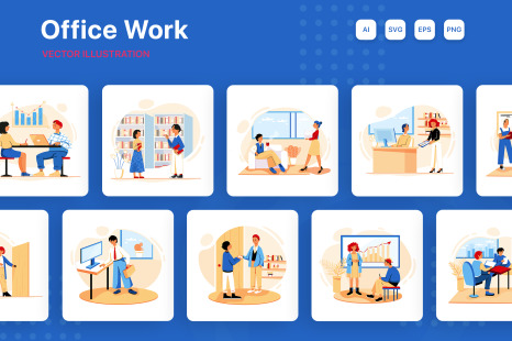 M229_Office Work Illustrations - Office employee