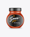 Glass Jar with Tomato Sauce Mockup