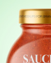 Glass Jar with Tomato Sauce Mockup