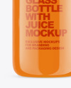 Glass Bottle with Carrot Juice Mockup