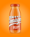 Glass Bottle with Carrot Juice Mockup