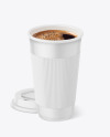 Paper Coffee Cup With Holder Mockup