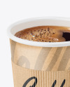 Kraft Paper Coffee Cup With Kraft Holder Mockup