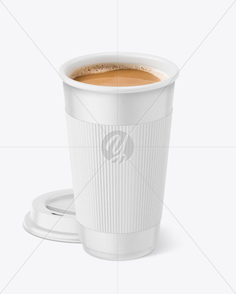 Paper Coffee Cup With Holder Mockup