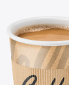 Kraft Paper Coffee Cup With Kraft Holder Mockup