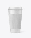 Kraft Paper Coffee Cup with Holder Mockup