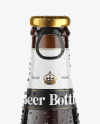 Amber Glass Dark Beer Bottle w/ Condensation Mockup