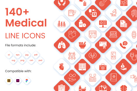 Set of Medical Icons Pack - Stethoscope