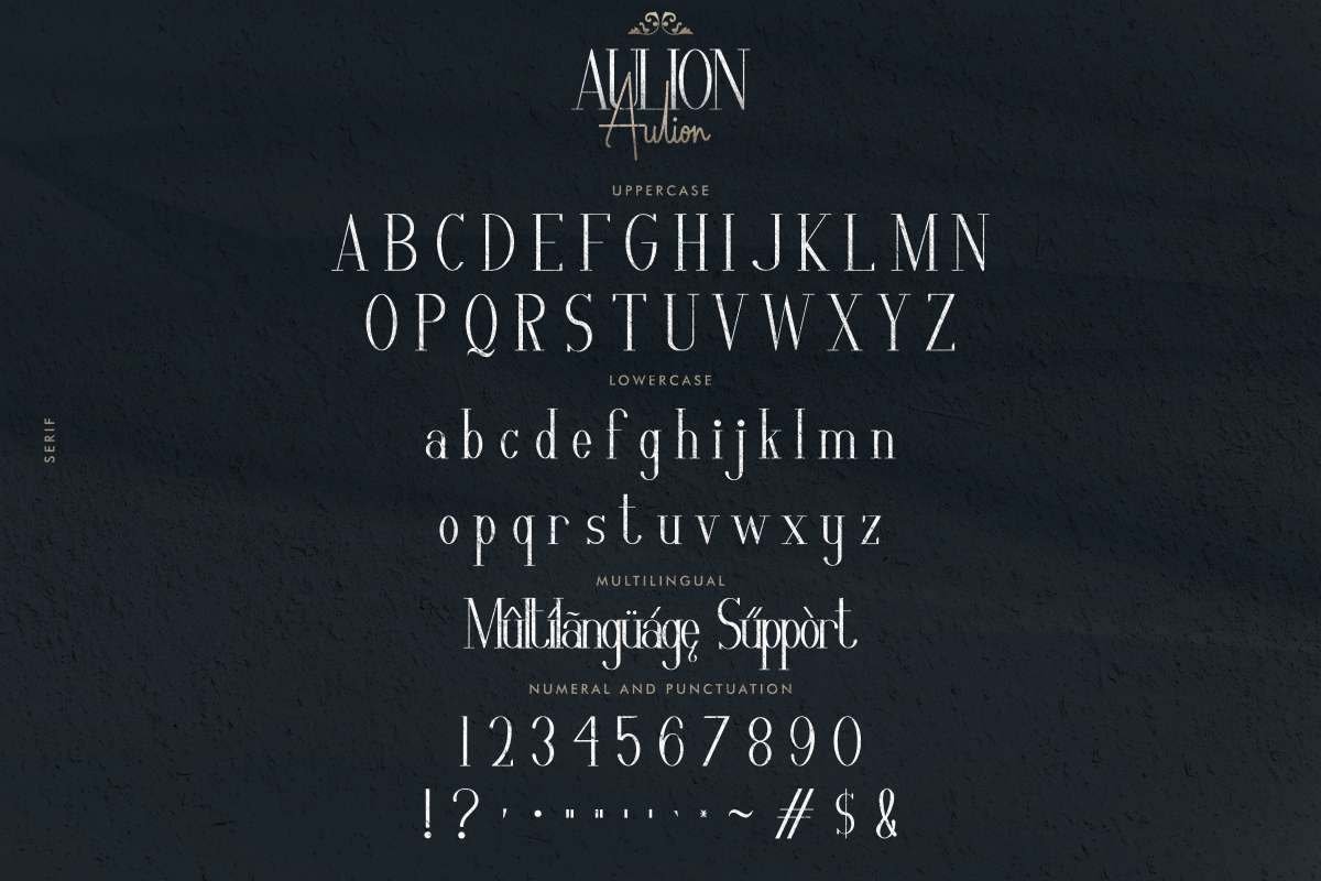 Aulion THREE Different Font