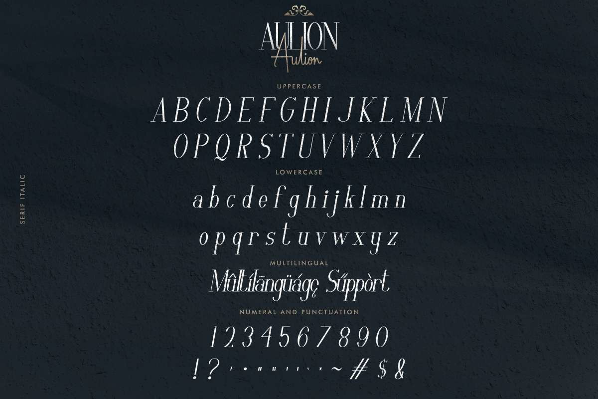 Aulion THREE Different Font