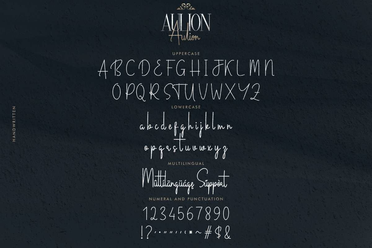 Aulion THREE Different Font