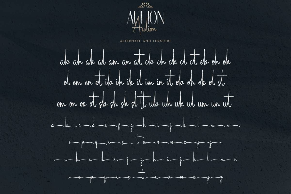 Aulion THREE Different Font