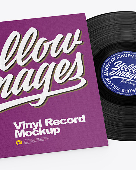 Vinyl Record w/ Paper Cover Mockup