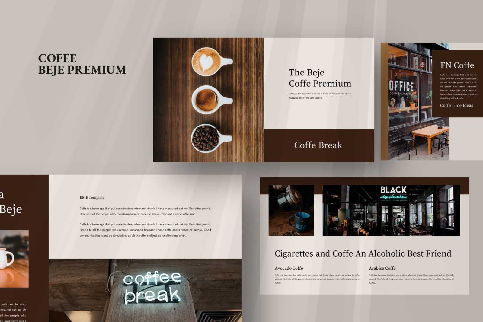 Beje COffee Powerpoint Template Beje COffee Powerpoint Template