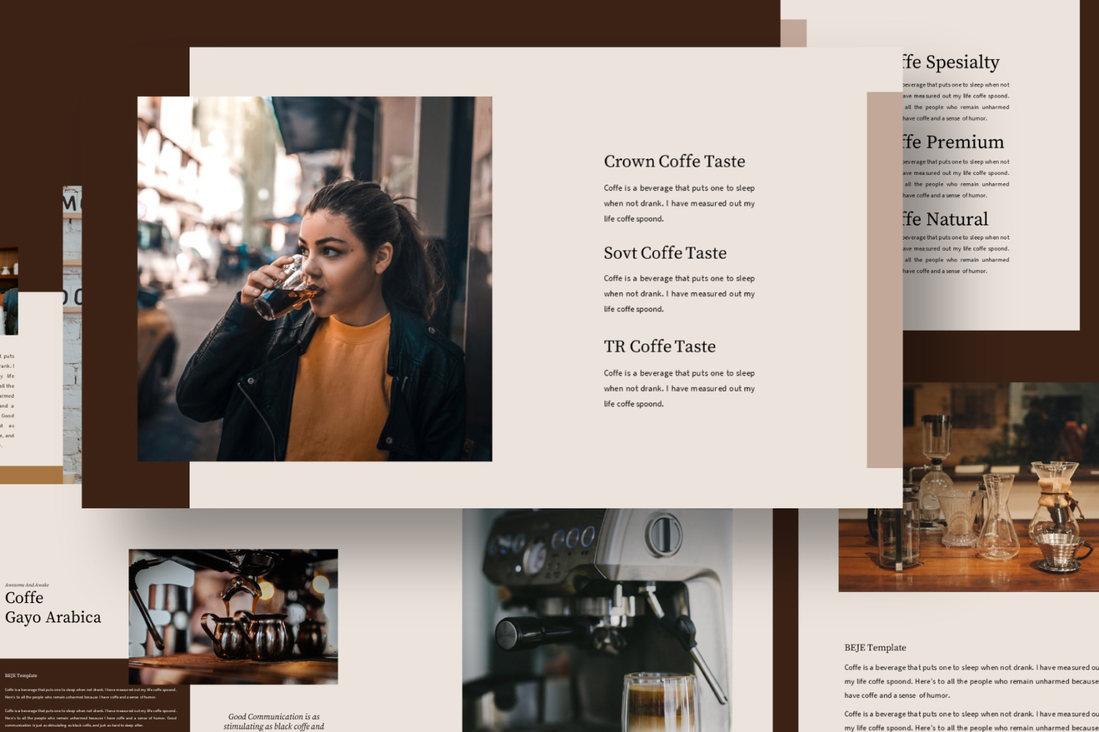 Beje COffee Powerpoint Template Beje COffee Powerpoint Template