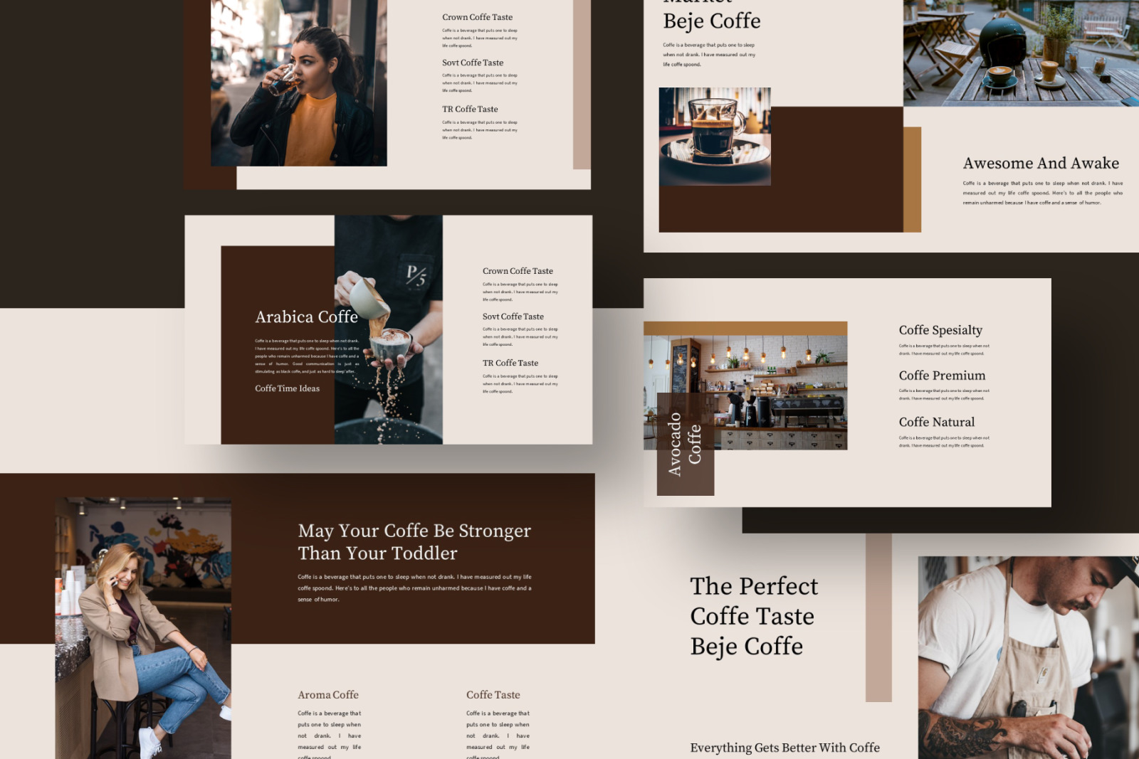 Beje COffee Powerpoint Template Beje COffee Powerpoint Template