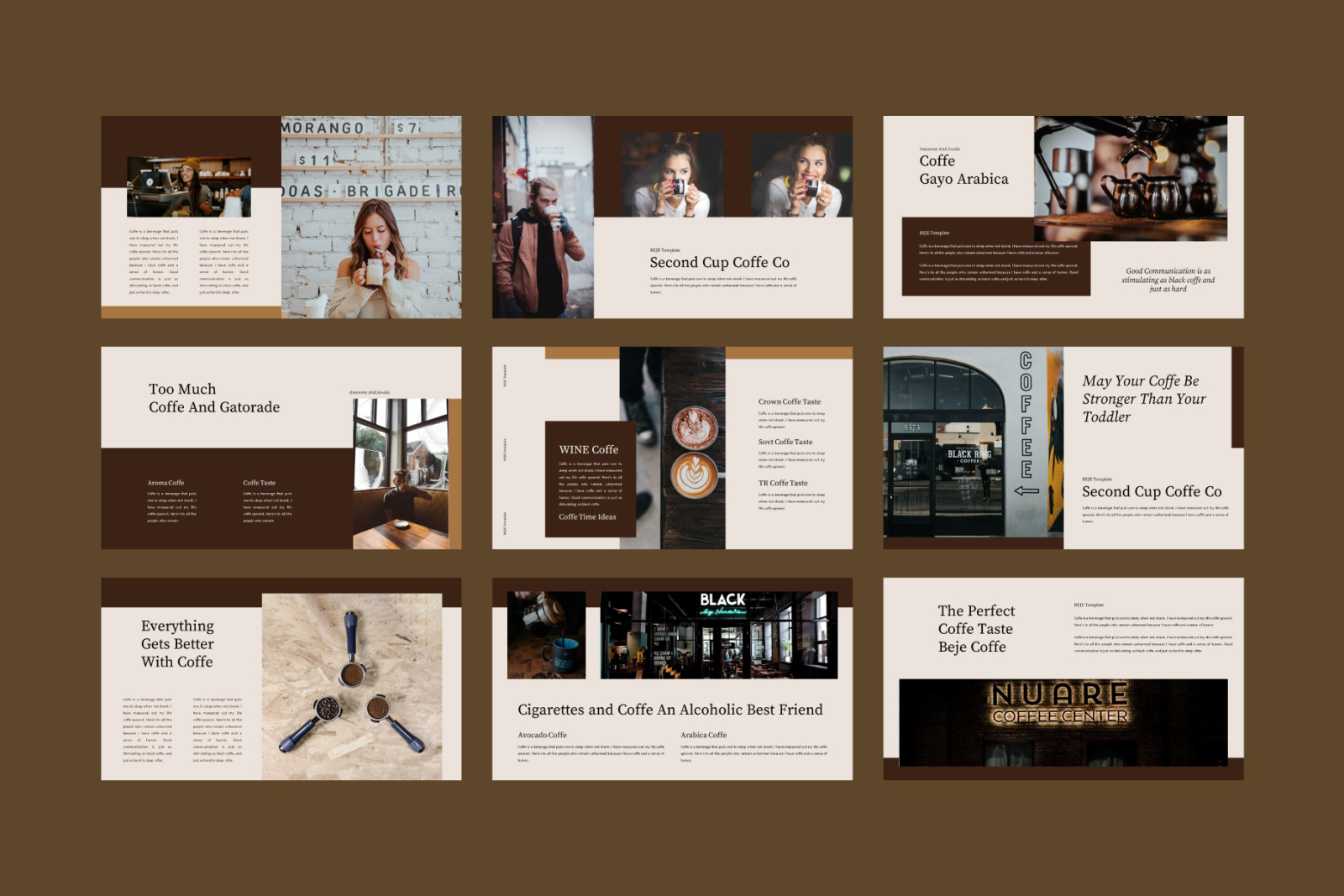 Beje COffee Powerpoint Template Beje COffee Powerpoint Template