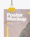 Crumpled Poster A4 with Clip Mockup