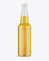 Clear Glass Lager Beer Bottle w/ Condensation Mockup