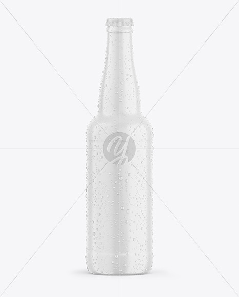 Ceramic Beer Bottle w/ Condensation Mockup