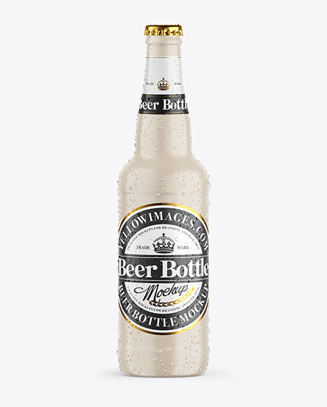 Ceramic Beer Bottle w/ Condensation Mockup