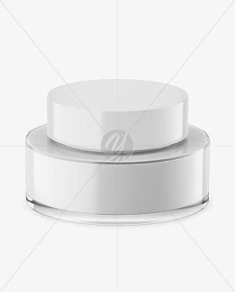 Clear Glass Cosmetic Jar Mockup