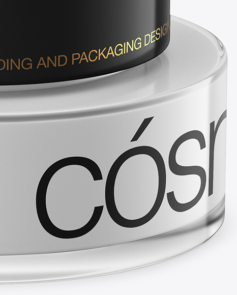 Clear Glass Cosmetic Jar Mockup