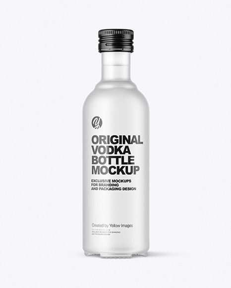 Frosted Glass Vodka Bottle Mockup