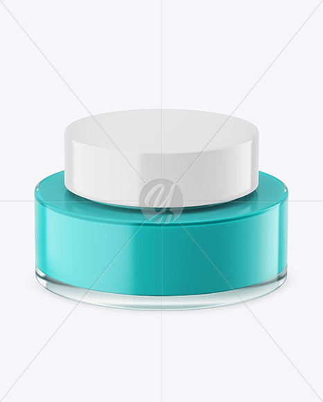 Clear Glass Cosmetic Jar Mockup