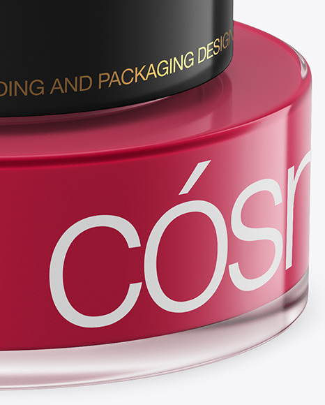 Clear Glass Cosmetic Jar Mockup