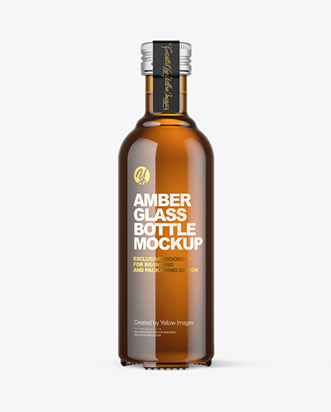 Amber Glass Bottle Mockup