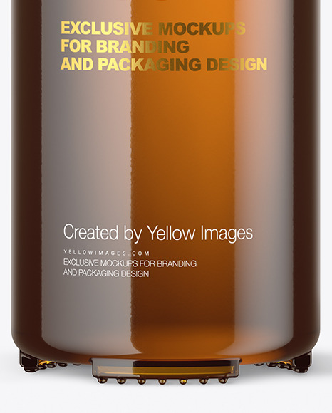 Amber Glass Bottle Mockup