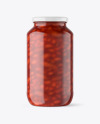 Clear Glass Jar with Beans Mockup